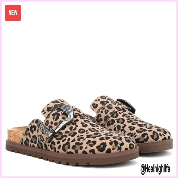 Women's Casual Slip-On Mules with Decorative Buckle, Faux Leather - Picture 7 of 7